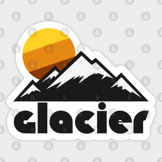 Retro Glacier ))(( Tourist Souvenir National Park Design Sticker by darklordpug